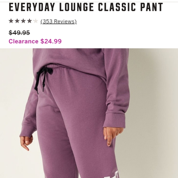 PINK Victoria Secret Everyday Classic Lounge Sweat Pant Small purple silver NEW - Picture 4 of 11